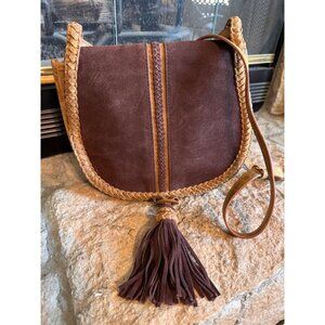 New NWT Steven Jtreviso Tan Unicorn Suede Saddle Bag MSRP $98